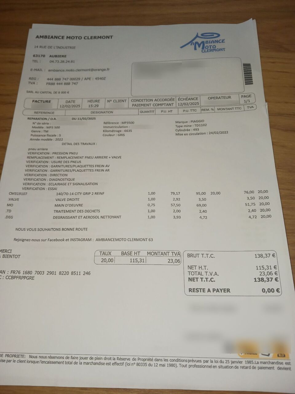 Photo PIAGGIO MP3
