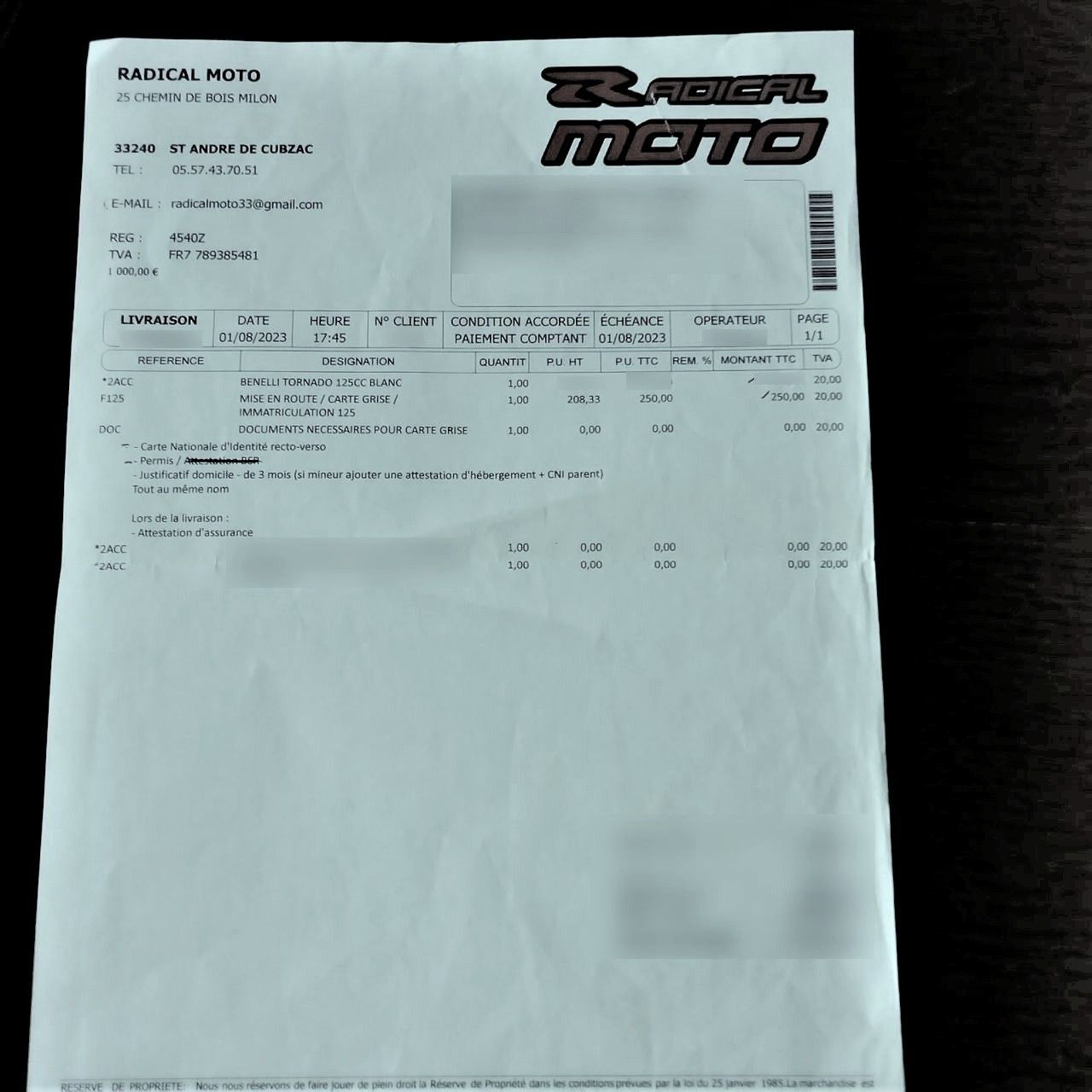Photo BENELLI TORNADO 125