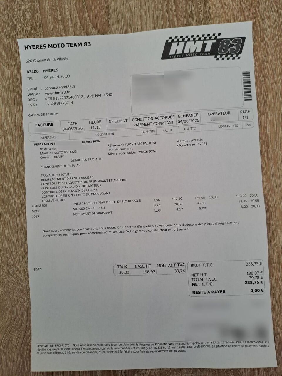 Photo APRILIA TUONO 660