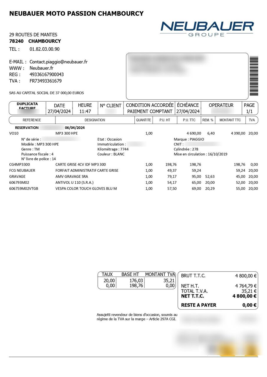 Photo PIAGGIO MP3 300 HPE